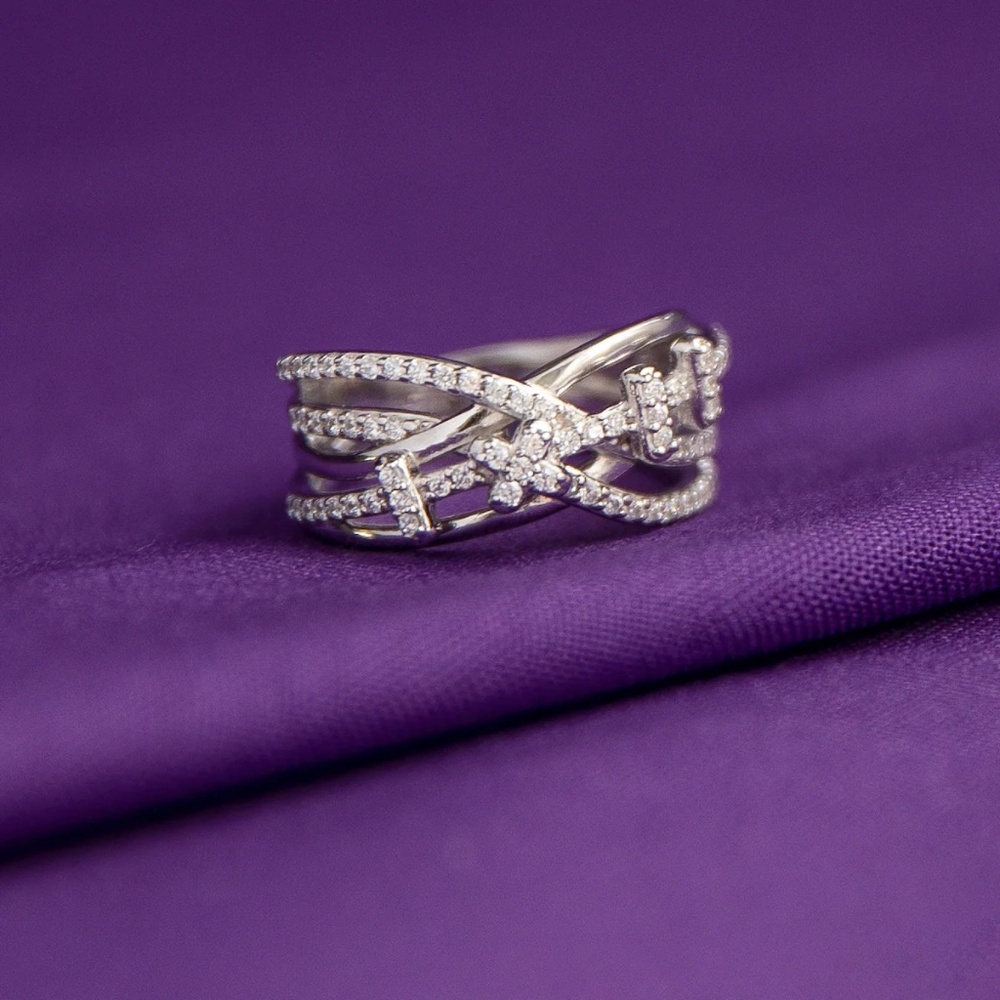 DC X RockLove Batman Returns CATWOMAN Crystal Stitches Pave Ring | Sz 8 | NIB!!!